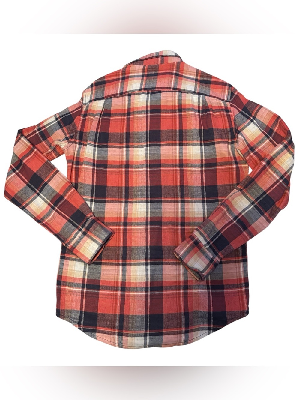 American Eagle Outfitters Red and Navy Plaid Button-Down Shirt - Picture 2 of 2